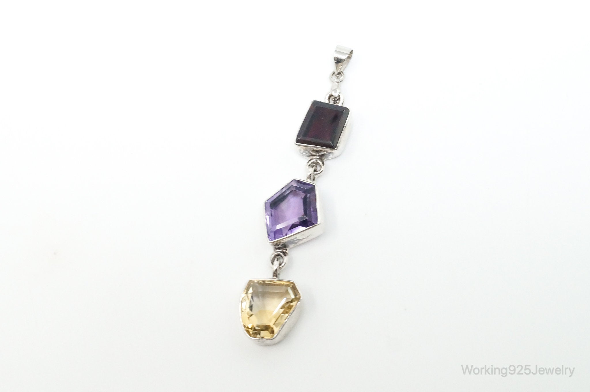 Vintage Multi Gem Sterling Silver Necklace Pendant | Jewelry > Necklaces > Pendants | Wiccan Center