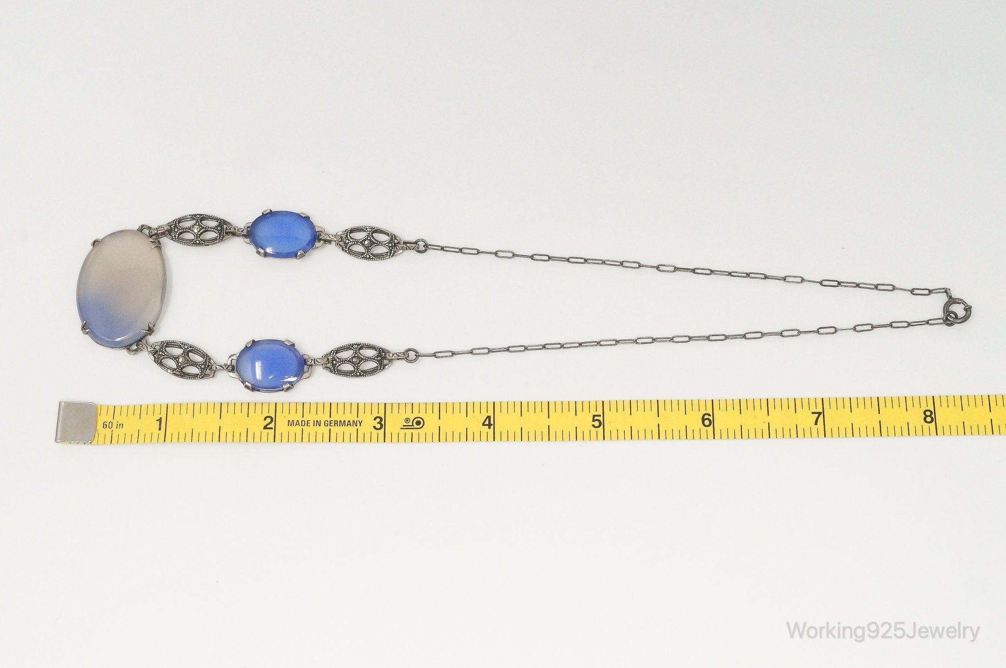 Antique Glass Sterling Silver Filigree Necklace | Jewelry > Necklaces > Pendants | Wiccan Center