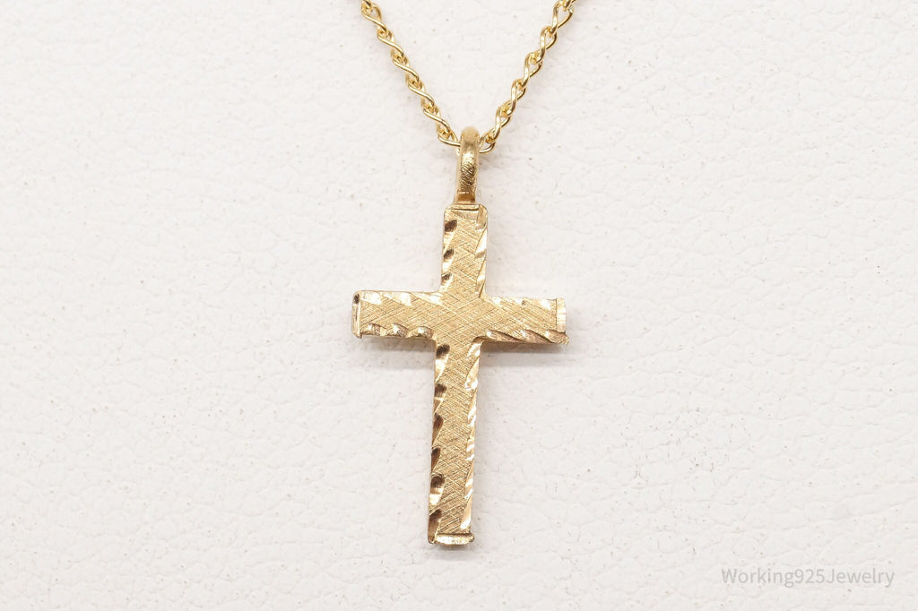 Vintage 14K Yellow Gold Filled Cross Necklace 13" | Jewelry > Necklaces > Pendants | Wiccan Center