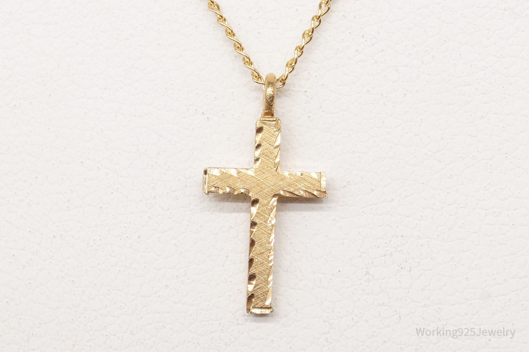 Vintage 14K Yellow Gold Filled Cross Necklace 13" | Jewelry > Necklaces > Pendants | Wiccan Center