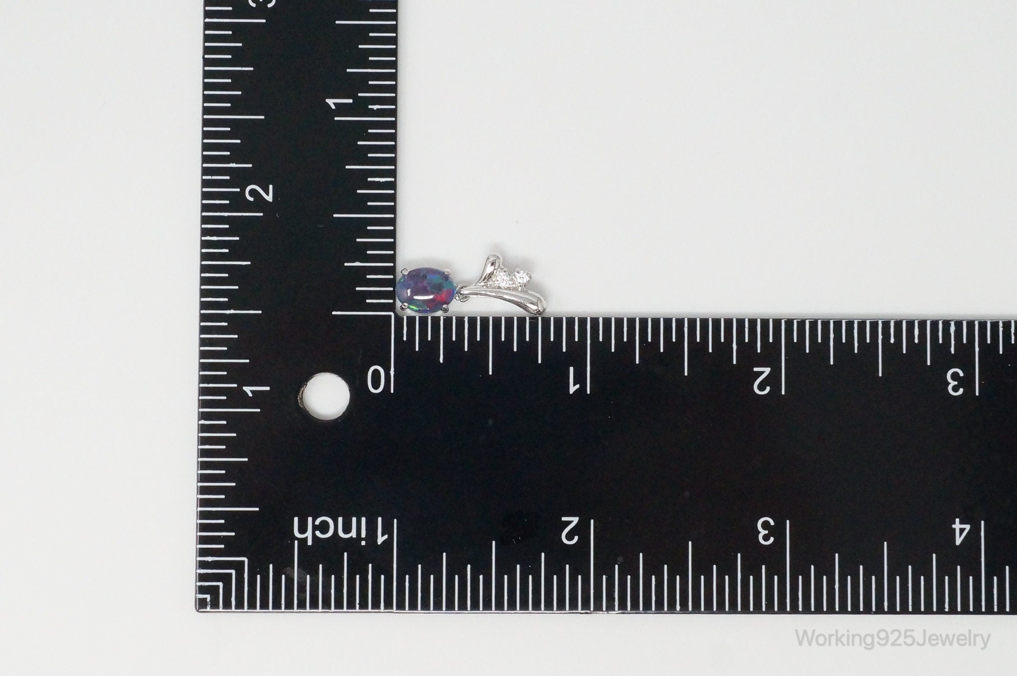 Vintage Opal Cubic Zirconia Sterling Silver Necklace Pendant | Jewelry > Necklaces > Pendants | Wiccan Center