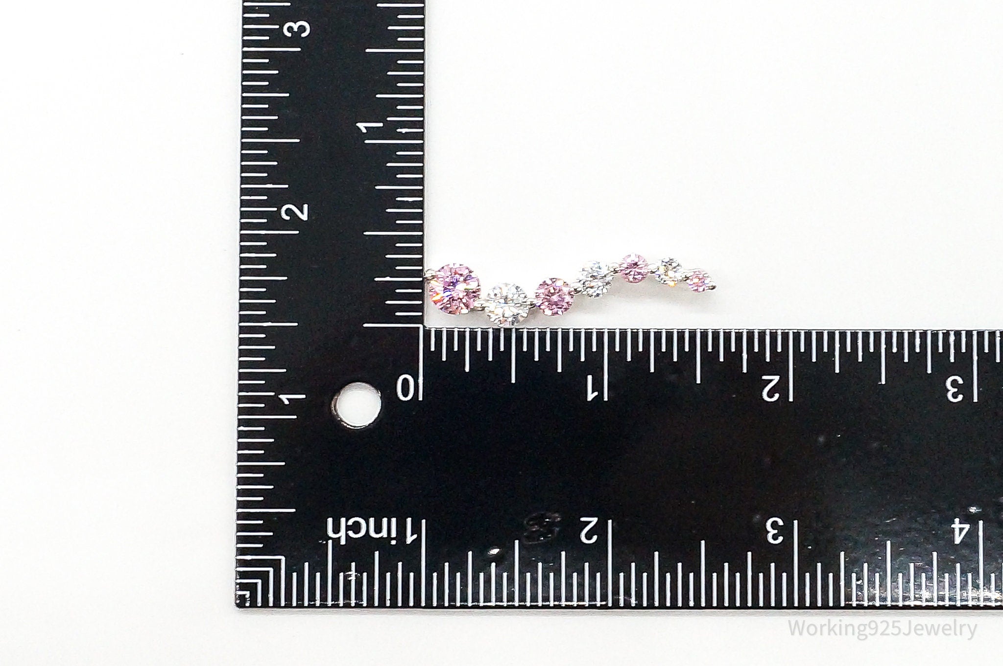 Vintage Pink & White Cubic Zirconia Sterling Silver Pendant | Jewelry > Necklaces > Pendants | Wiccan Center
