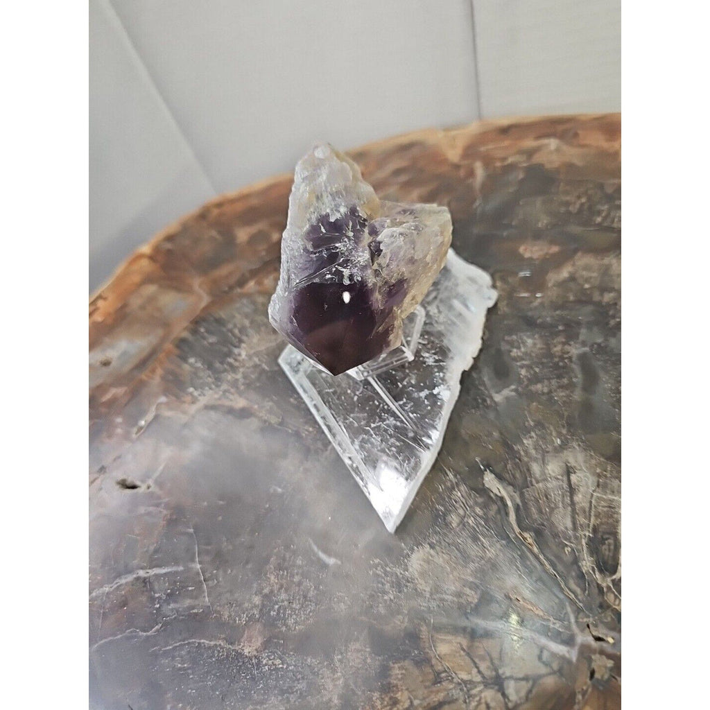 Amethyst Crystal Point with Selenite Base — 209g, Brazil | CrystalCloud Company | Crystal Points & Towers | Wiccan Center