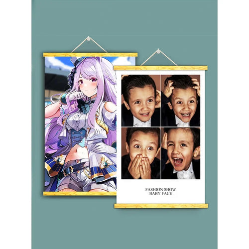 1 Piece Replica of Old Japanese Anime Canvas Art Ready to Hang with Wooden Frame| Wall Scroll Poster for Living Room Decoration | Scroll Paintings | Wiccan Center