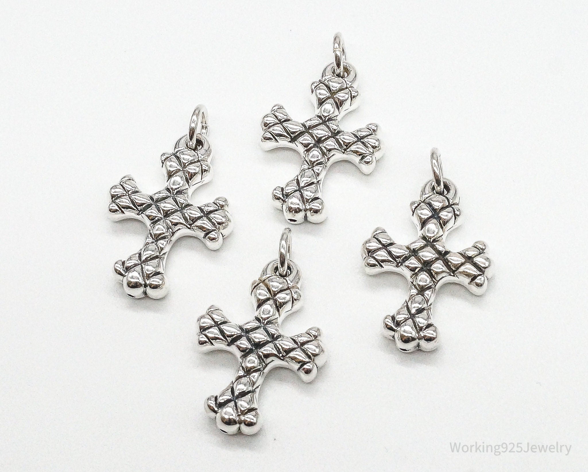 Vintage Puffy Hollow Cross Sterling Silver Pendants | Jewelry > Necklaces > Pendants | Wiccan Center