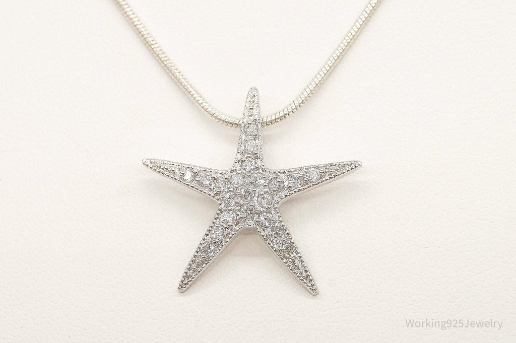 Cubic Zirconia Starfish Sterling Silver Necklace | Jewelry > Necklaces > Pendants | Wiccan Center