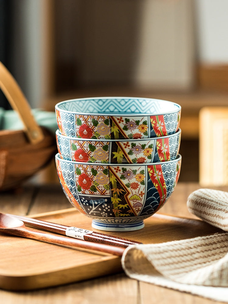 High-Quality Japanese Traditional Design Ceramic Bowl Large