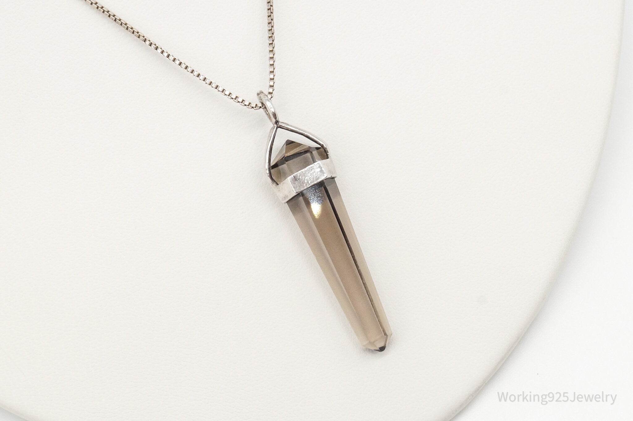 Vintage Large Smoky Topaz Sterling Silver Necklace | Jewelry > Necklaces > Pendants | Wiccan Center