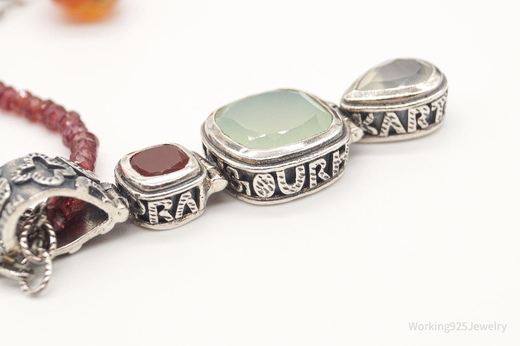 Vintage Multi Gemstone Bead Sterling Silver Necklace | Jewelry > Necklaces > Pendants | Wiccan Center