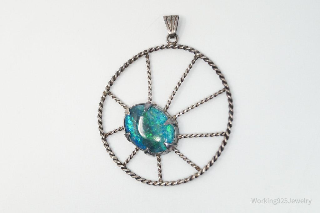 Vintage Handmade Native American Unsigned Opal Sterling Silver Pendant | Jewelry > Necklaces > Pendants | Wiccan Center