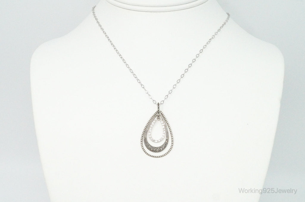 Designer Judith Jack Cubic Zirconia Marcasite Sterling Silver Necklace | Jewelry > Necklaces > Pendants | Wiccan Center