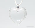 Vintage Large Glass Heart Sterling Silver Necklace Pendant | Jewelry > Necklaces > Pendants | Wiccan Center