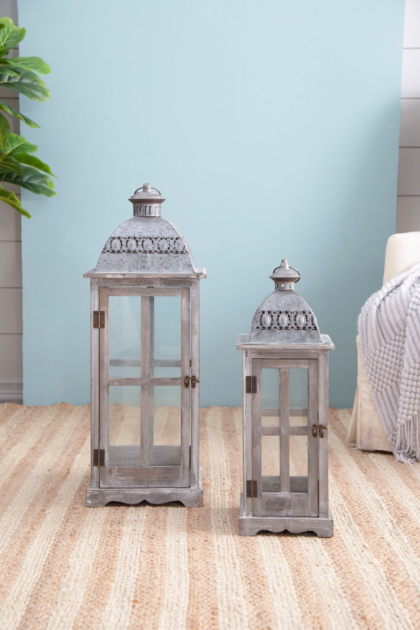 Wooden Candle Lantern Decorative Set for Indoor and Outdoor Use | Lanterns | Wiccan Center