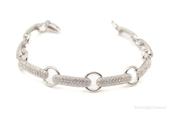 Vintage Designer Cubic Zirconia Open Link Sterling Silver Bracelet | Jewelry > Bracelets | Wiccan Center