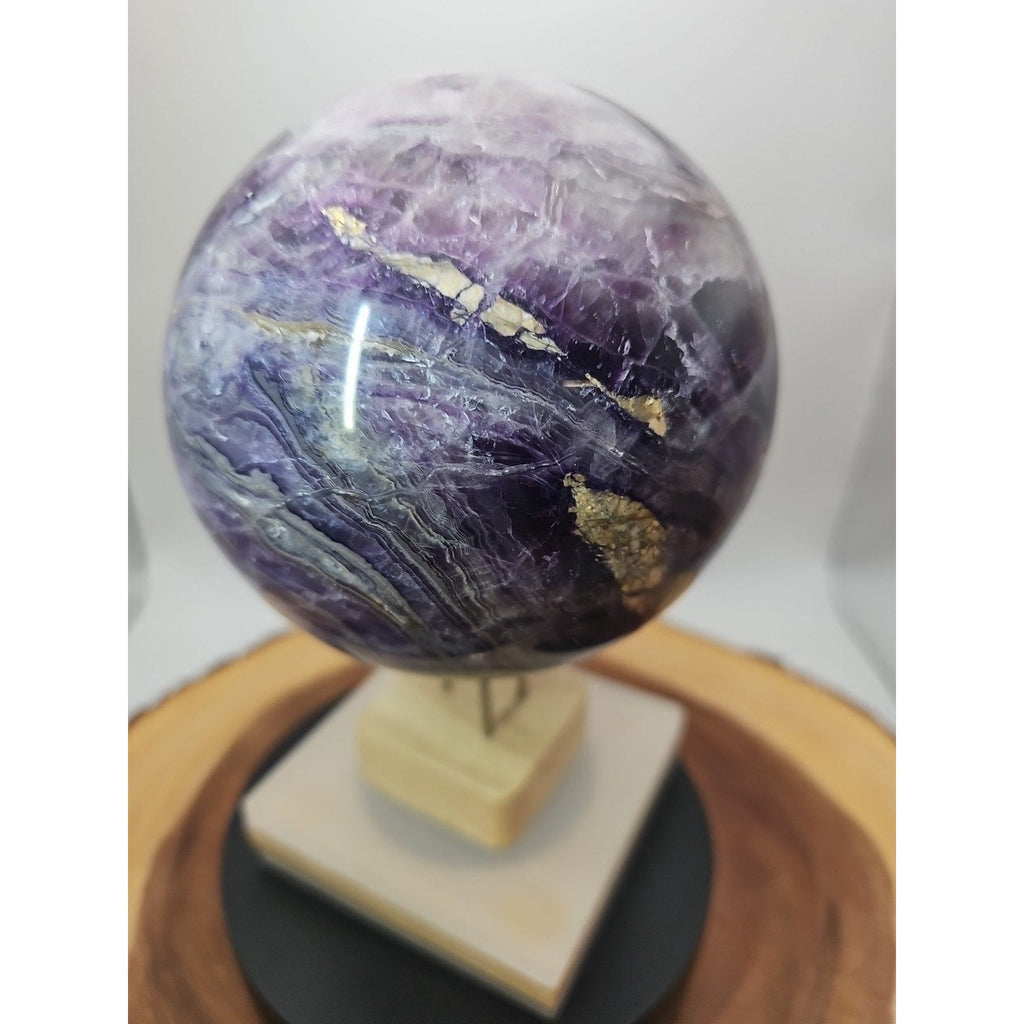 Large Rainbow Fluorite Quartz Crystal Sphere — 6.4 inches, Polished | CrystalCloud Company | Crystal Spheres & Eggs | Wiccan Center