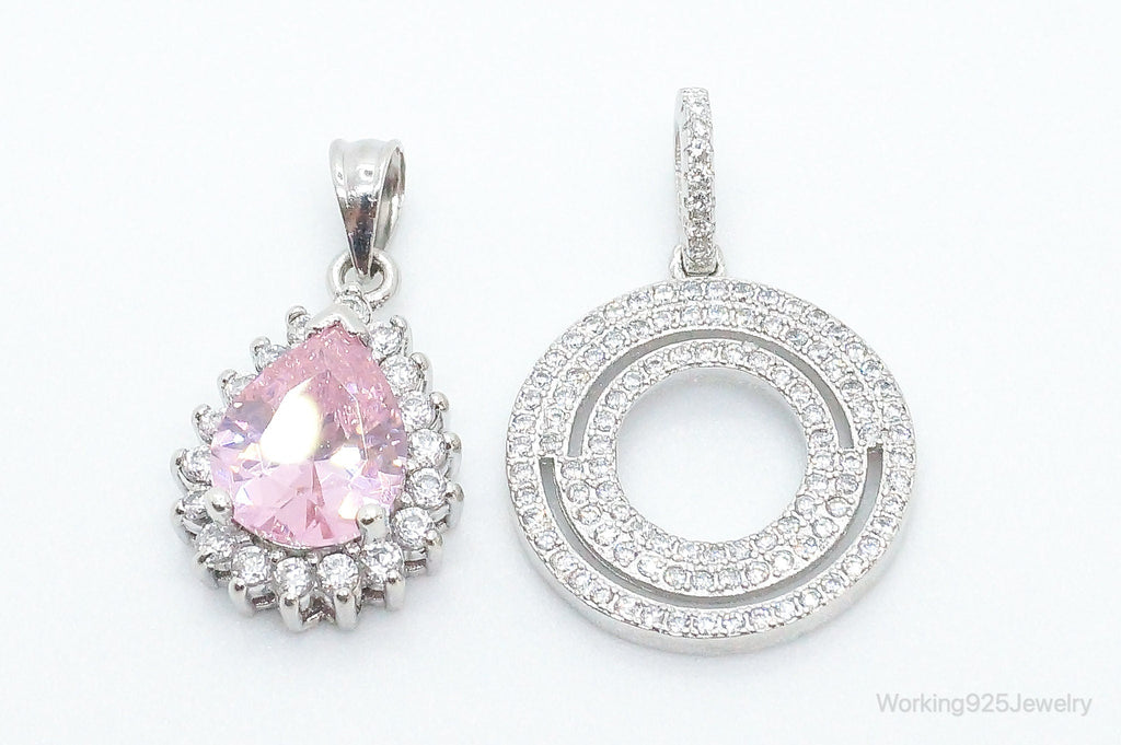 Vintage Pink Topaz Cubic Zirconia Sterling Silver Necklace Pendants | Jewelry > Necklaces > Pendants | Wiccan Center