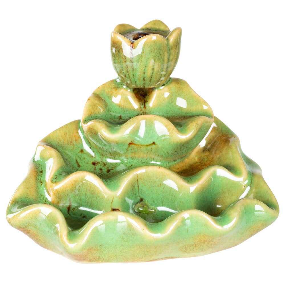 Green Lotus Backflow Incense Burner | Backflow Burners | Wiccan Center