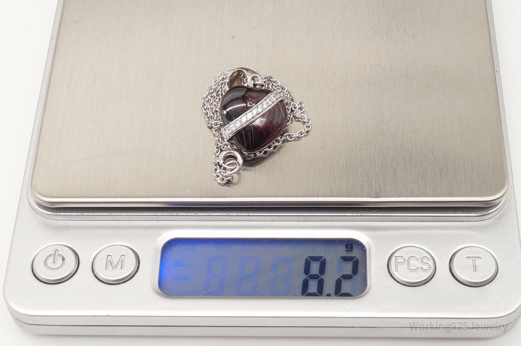 Vintage Designer RP Cubic Zirconia Glass Heart Sterling Silver Necklace | Jewelry > Necklaces > Pendants | Wiccan Center