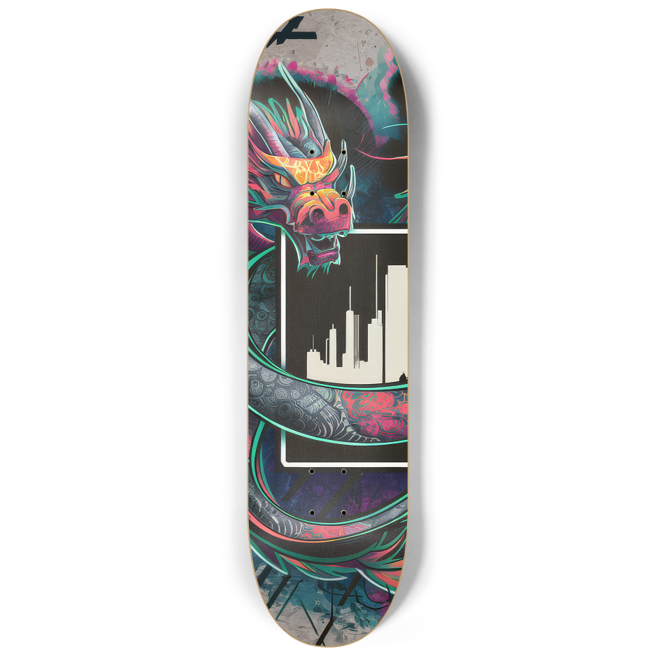 2 Skateboard Series Art - Dragon City | Skateboard | Wiccan Center