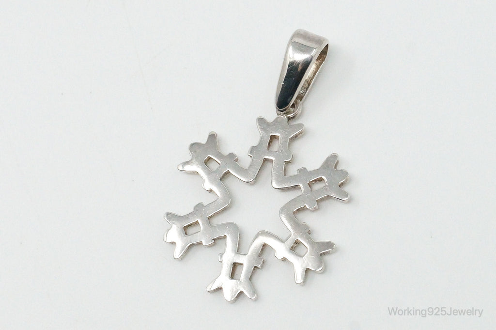 Large Vintage Mexico Snowflake Sterling Silver Pendant | Jewelry > Necklaces > Pendants | Wiccan Center