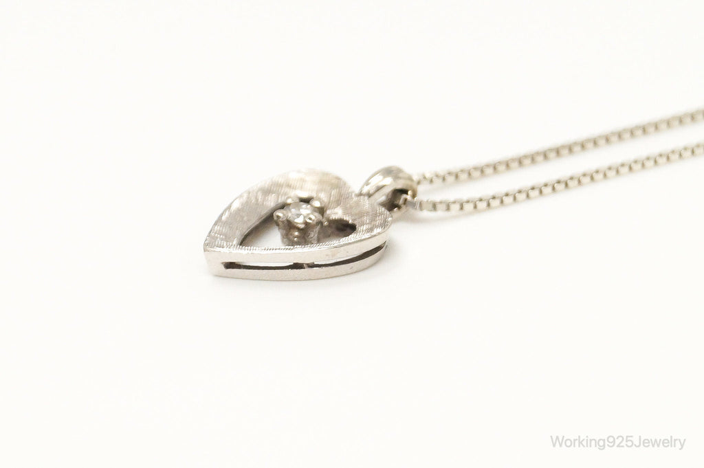 Vintage Diamond Heart Sterling Silver Necklace | Jewelry > Necklaces > Pendants | Wiccan Center