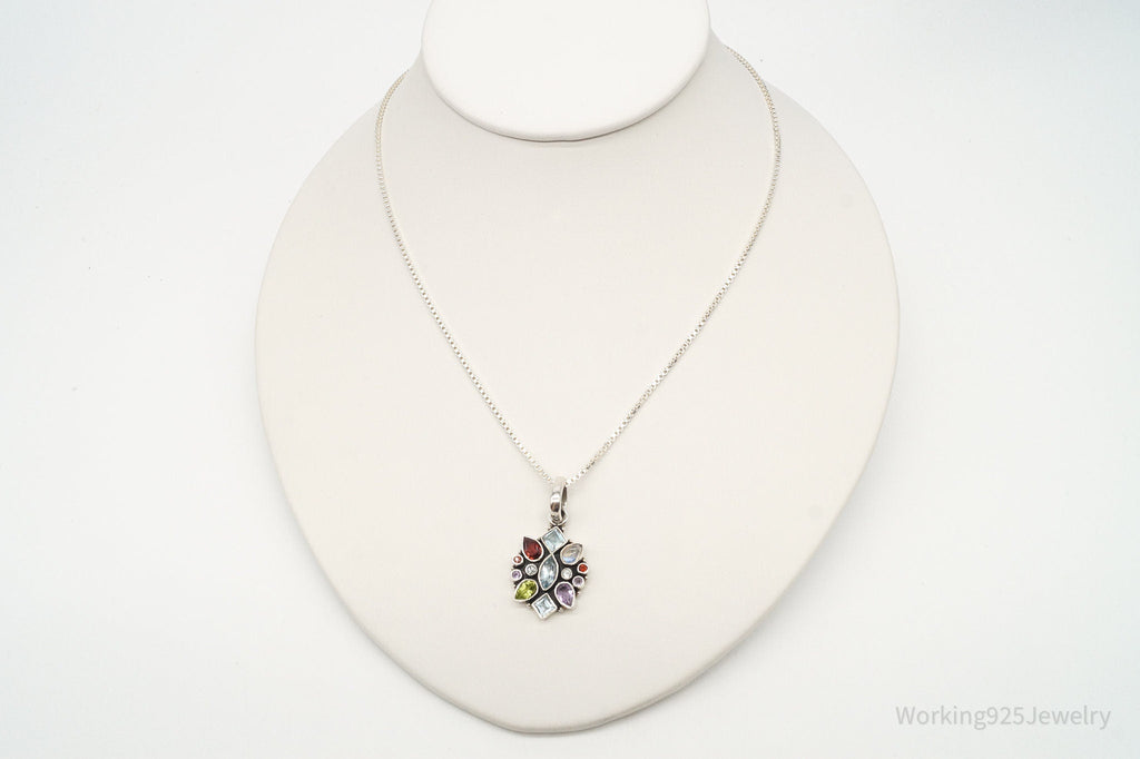 Vintage Multi Gemstone Sterling Silver Necklace | Jewelry > Necklaces > Pendants | Wiccan Center