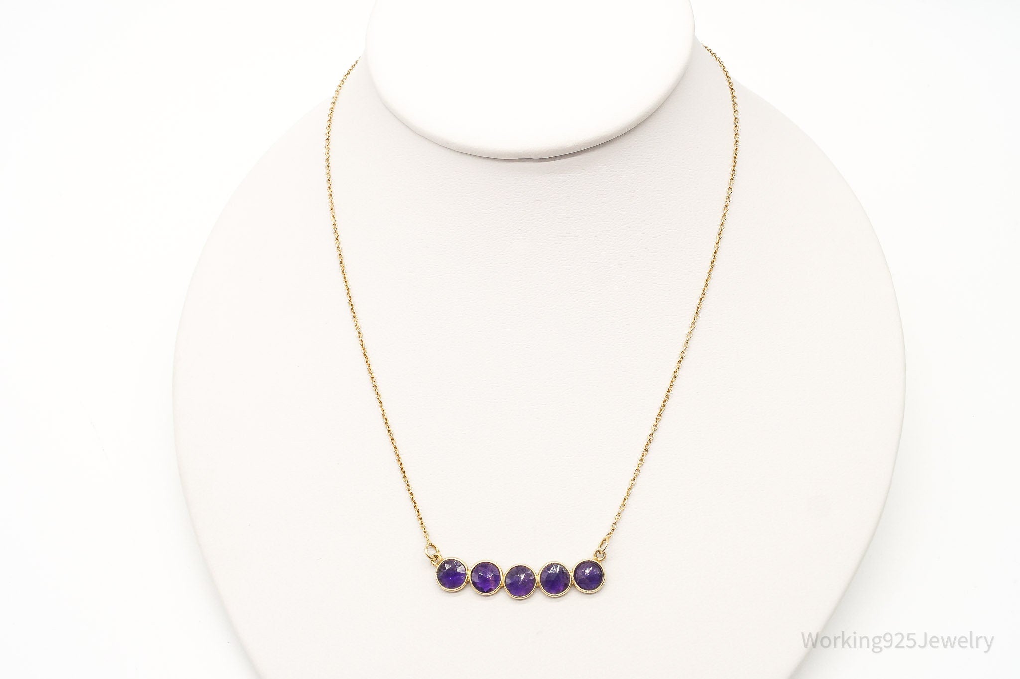 Vintage Amethyst Gold Vermeil Sterling Silver Necklace | Jewelry > Necklaces > Pendants | Wiccan Center