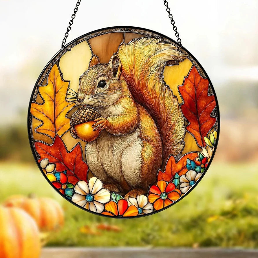 Autumn Squirrel Suncatcher | Gifts | Wiccan Center