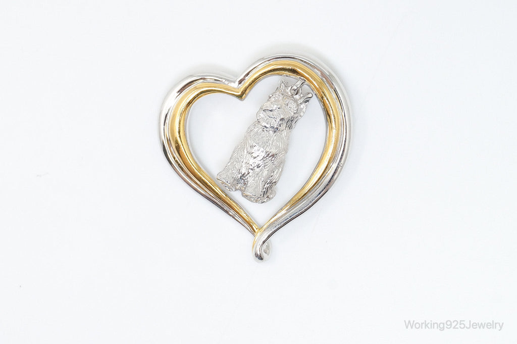 Designer BGE Gold Vermeil Schnauzer Heart Sterling Silver Pendant | Jewelry > Necklaces > Pendants | Wiccan Center