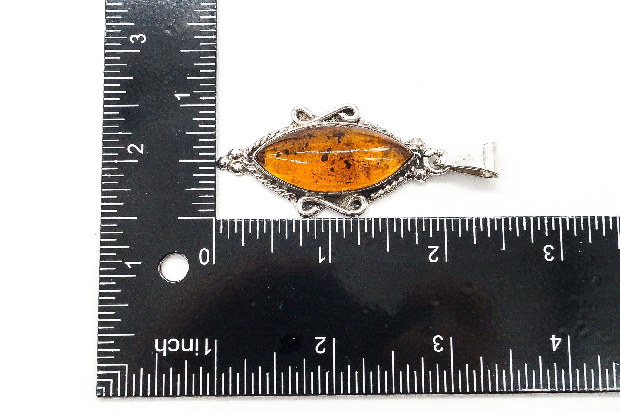 Large Vintage Baltic Amber Sterling Silver Necklace Pendant | Jewelry > Necklaces > Pendants | Wiccan Center