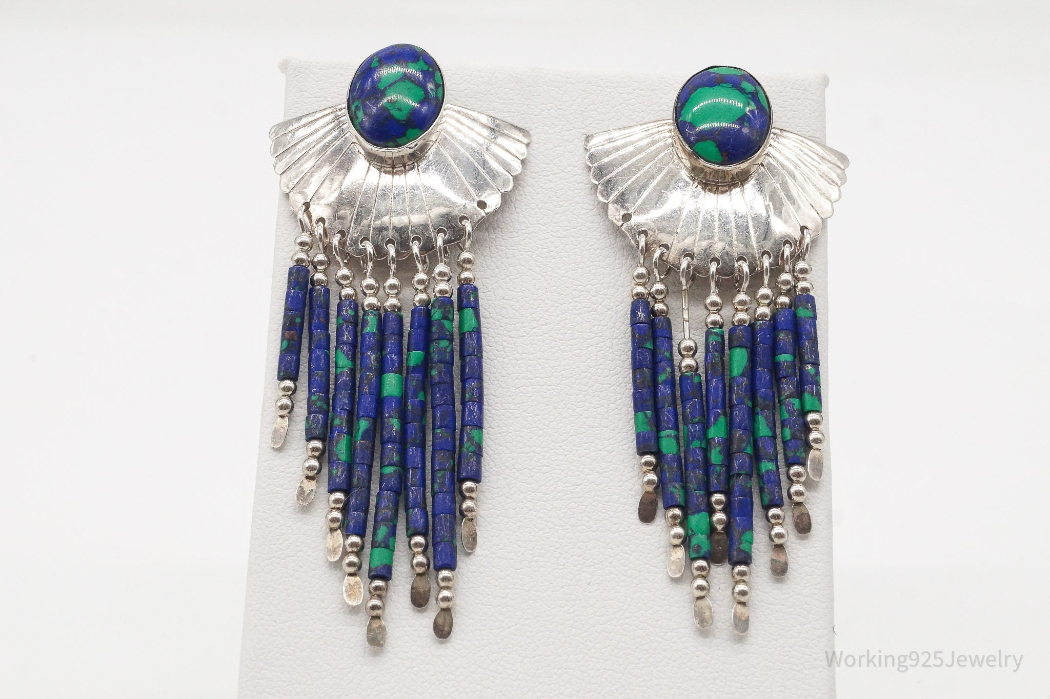Vintage Native American Azurite Sterling Silver Earrings | Jewelry > Earrings | Wiccan Center