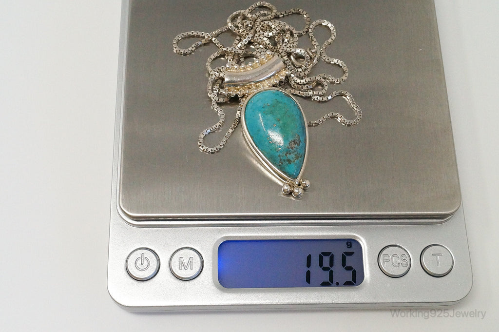 Designer Whitney Kelly WK Large Turquoise Sterling Silver Necklace | Jewelry > Necklaces > Pendants | Wiccan Center