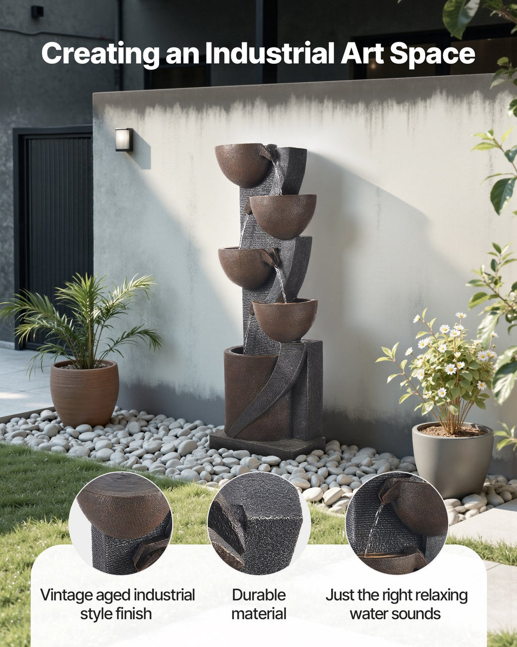 5-Tier Jar-Shaped Cascading Outdoor Water Fountain | Water Fountain | Wiccan Center