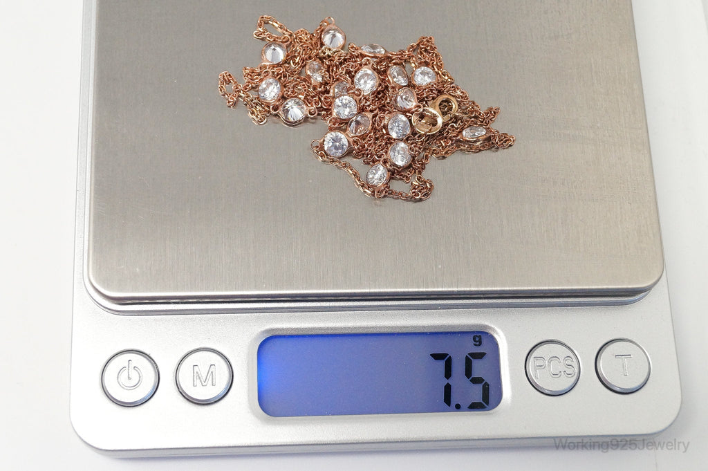 Vintage Rose Gold Vermeil Cubic Zirconia Sterling Silver Necklace | Jewelry > Necklaces > Pendants | Wiccan Center