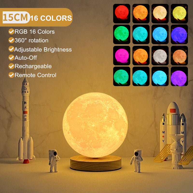 Creative 3D Magnetic Floating Levitating Moon Lamp Touch Control 3 Color Moon Light Lunar Night Light For Home Office Room Decor | 0 | Wiccan Center