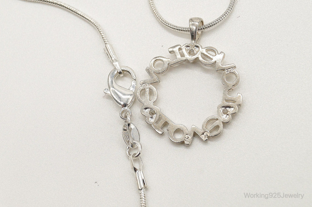 Vintage Cubic Zirconia "Love" Sterling Silver Necklace | Jewelry > Necklaces > Pendants | Wiccan Center