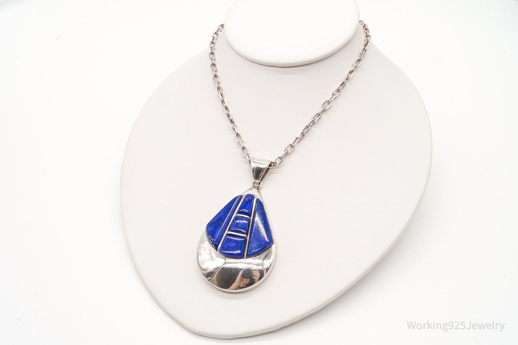 Vintage Artisan SJI Lazuli Lazuli Inlay Sterling Silver Necklace | Jewelry > Necklaces > Pendants | Wiccan Center