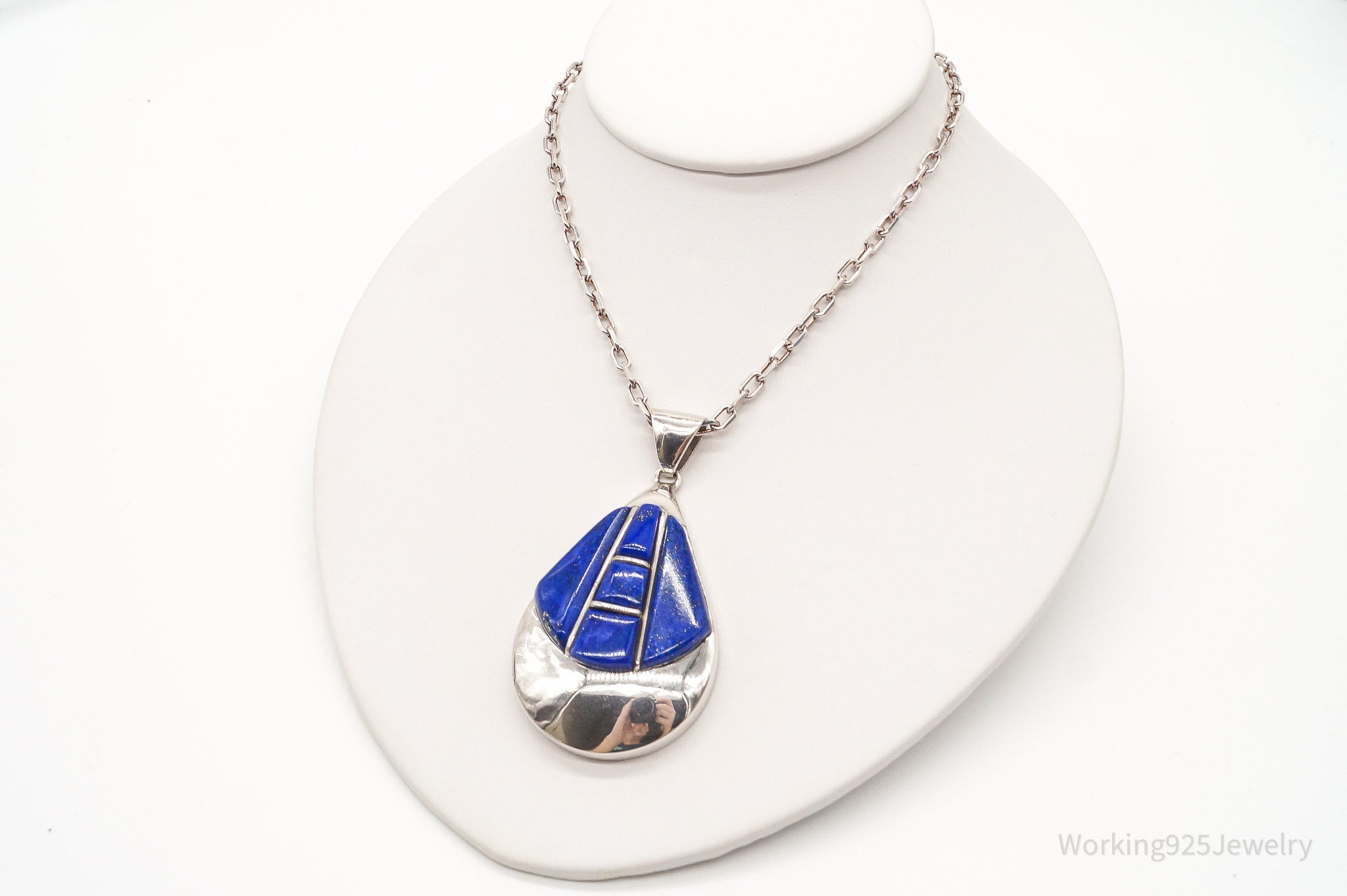 Vintage Artisan SJI Lazuli Lazuli Inlay Sterling Silver Necklace | Jewelry > Necklaces > Pendants | Wiccan Center