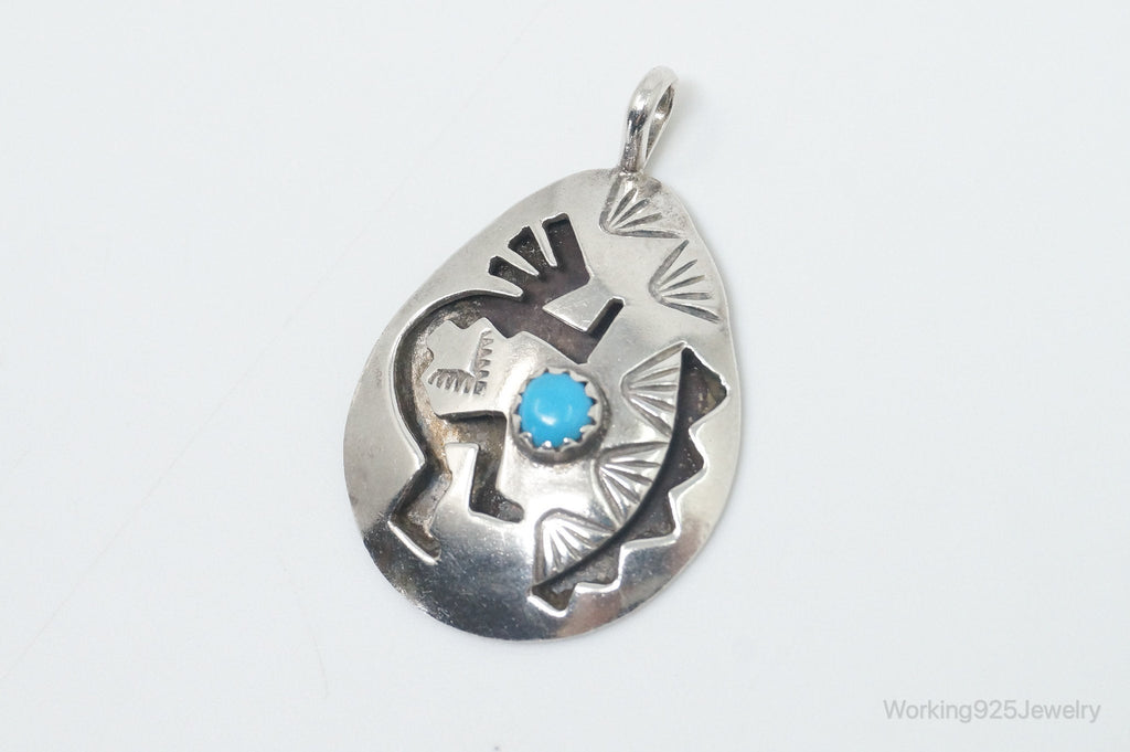 Vintage Handmade Native American Kokopelli Turquoise Sterling Silver Pendant | Jewelry > Necklaces > Pendants | Wiccan Center