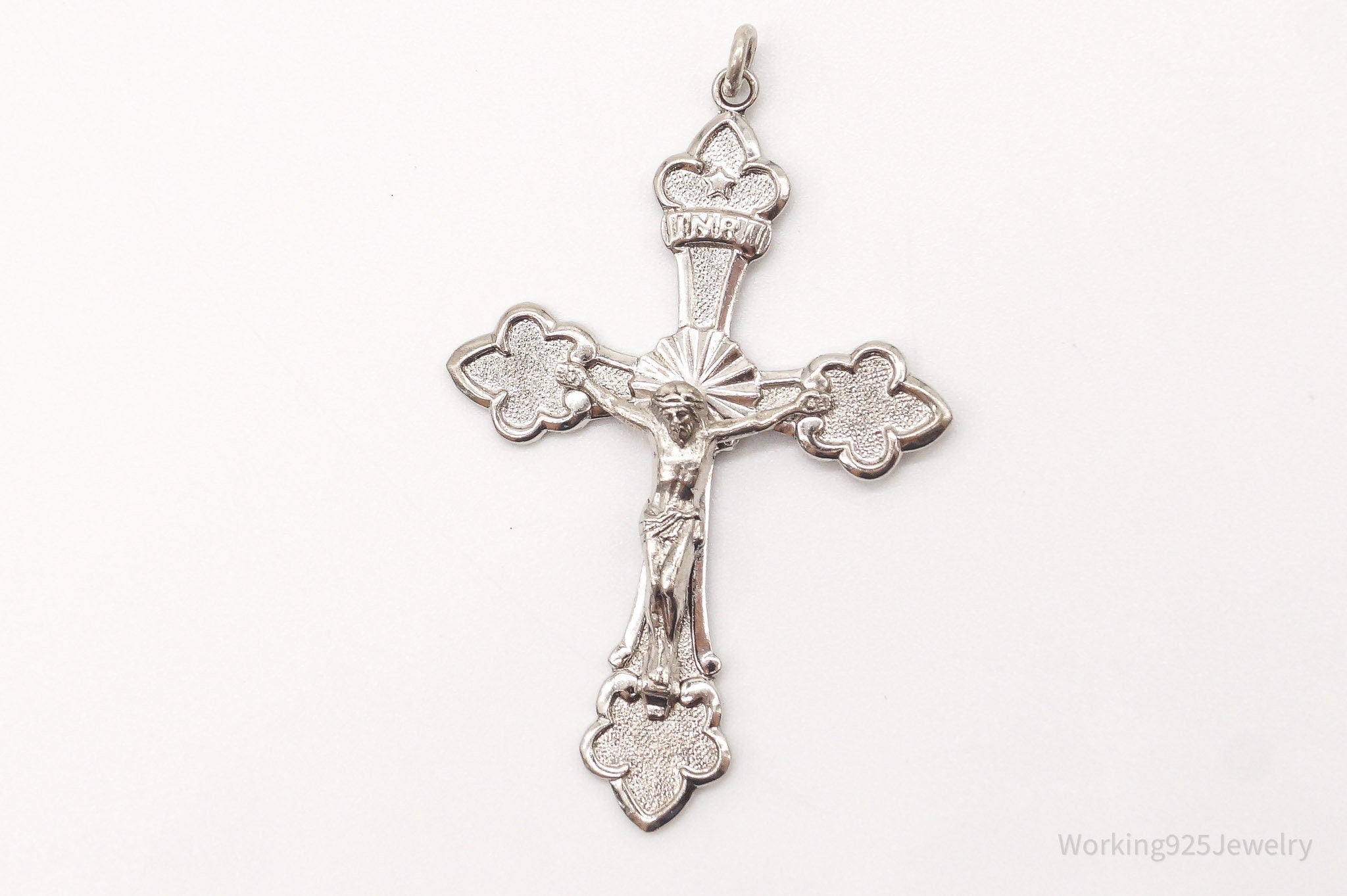 Large Antique INRI Crucifix Cross Sterling Silver Pendant | Jewelry > Necklaces > Pendants | Wiccan Center