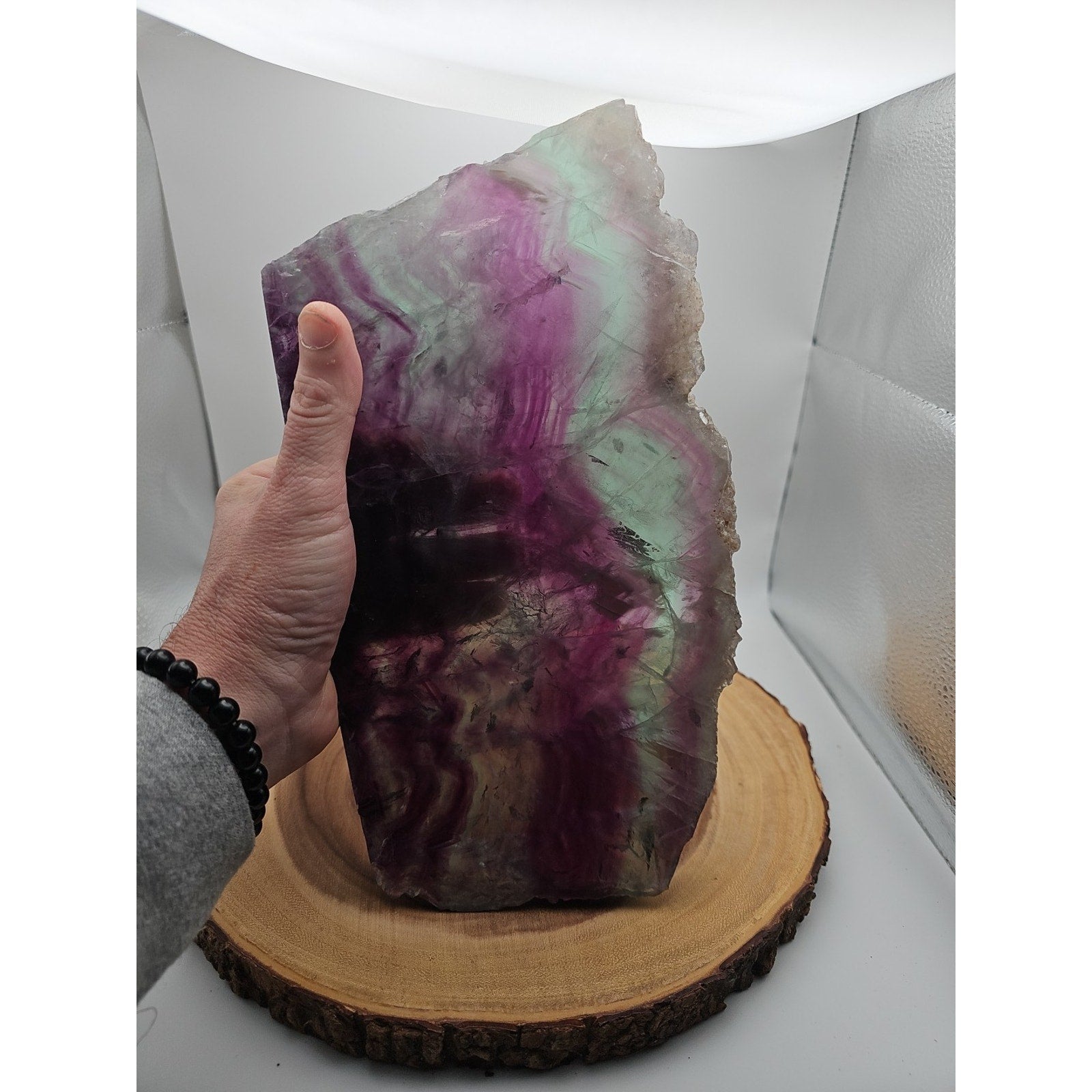 5.7LB Natural Fluorite Quartz Crystal Sheet - Vitreous Mineral Specimen | CrystalCloud Company