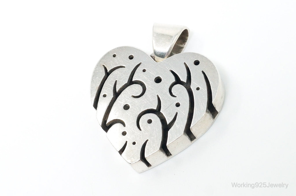 Vintage Designer Heart Trees & Stars Sterling Silver Pendant | Jewelry > Necklaces > Pendants | Wiccan Center