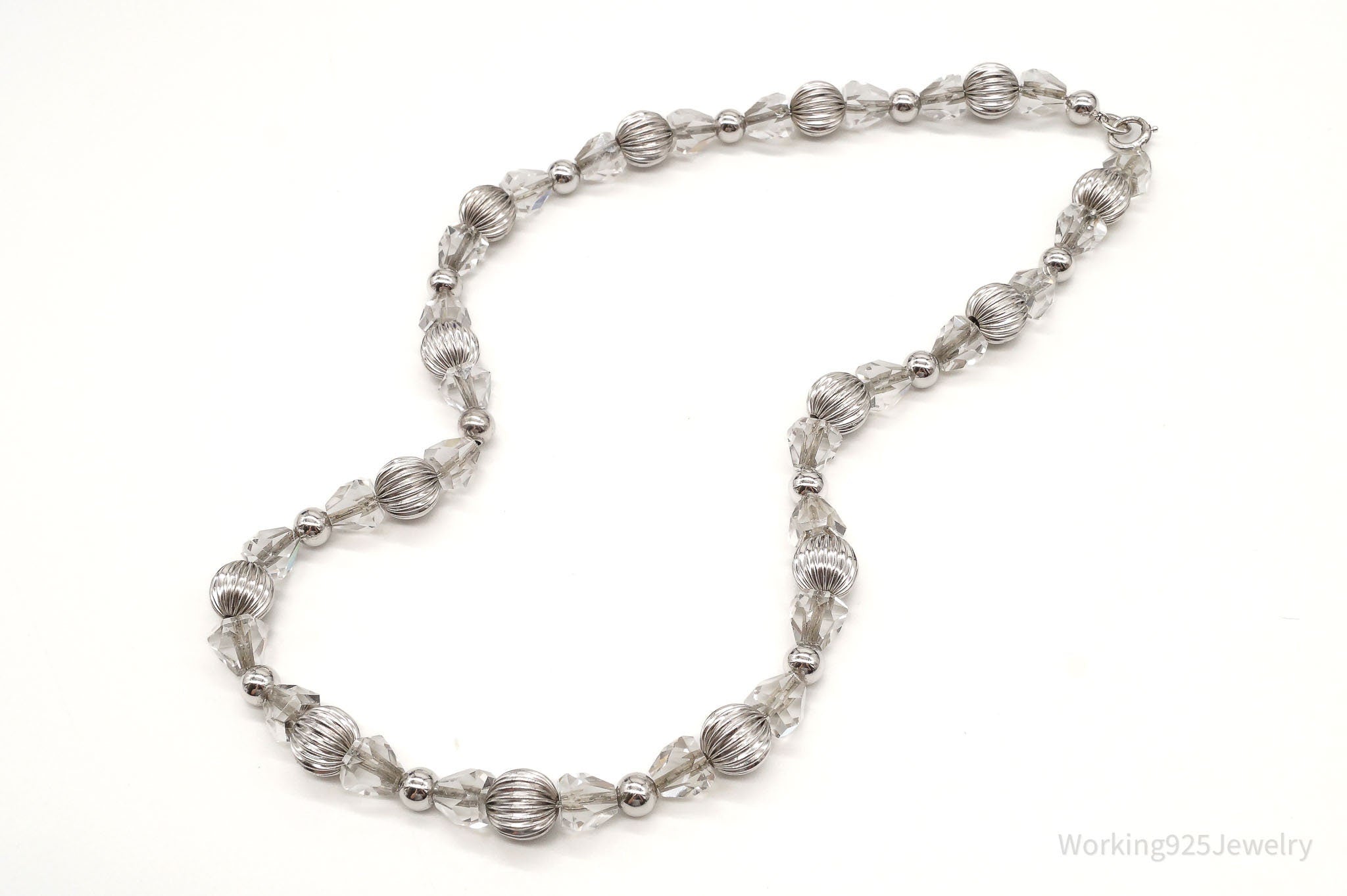 Antique Designer Binder Bros Inc Crystal Art Deco Sterling Silver Necklace 16" | Jewelry > Necklaces > Pendants | Wiccan Center