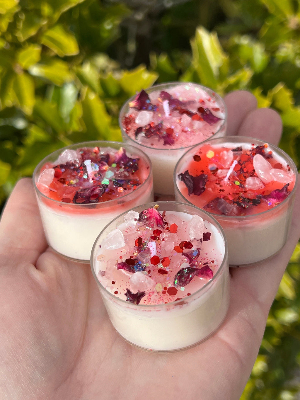 Aphrodite Love Spell Tea Lights: Rose Quartz Vegan Altar Candles | | Wiccan Center