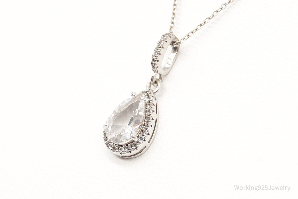 Vintage Designer HDS Large Cubic Zirconia Sterling Silver Necklace | Jewelry > Necklaces > Pendants | Wiccan Center