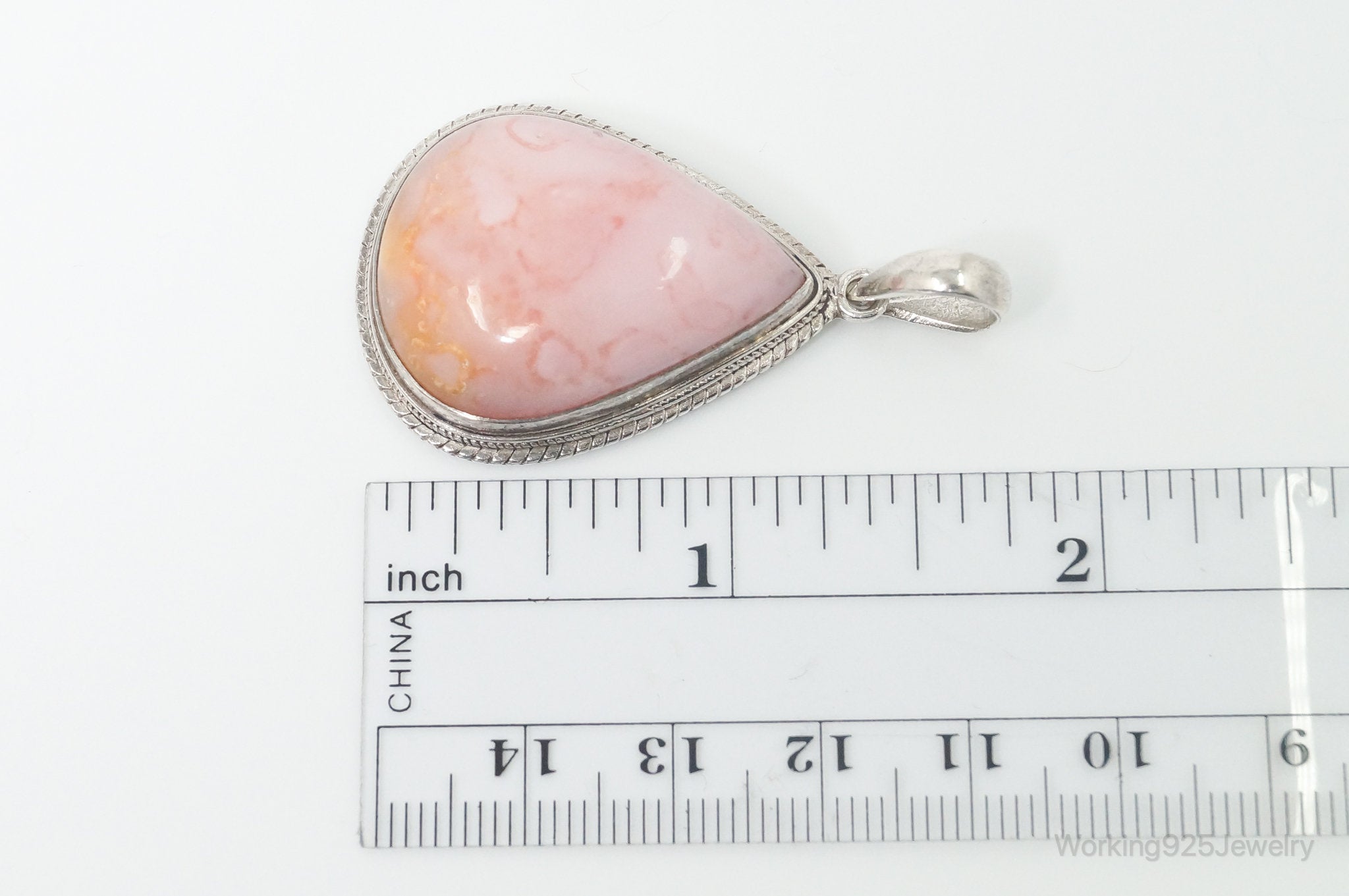 Vintage Large Pink Agate Sterling Silver Southwestern Necklace Pendant | Jewelry > Necklaces > Pendants | Wiccan Center