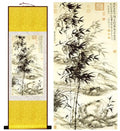 Bamboo painting Chiense characters and Flower  painting  Home Office Decoration Chinese scroll paintingPrinted painting