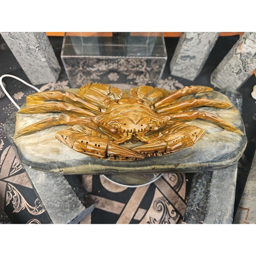 9.44LB Natural Mao Gong shi crab skull hand carved crystal specimen healing | Crystal Carvings & Skulls | Wiccan Center