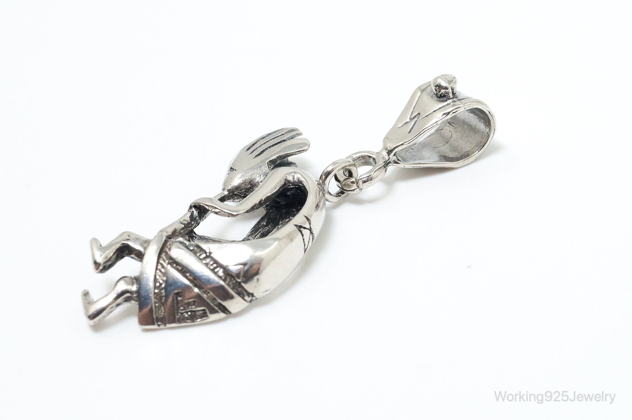 Large Vintage Native American Dancing Kokopelli Sterling Silver Pendant | Jewelry > Necklaces > Pendants | Wiccan Center