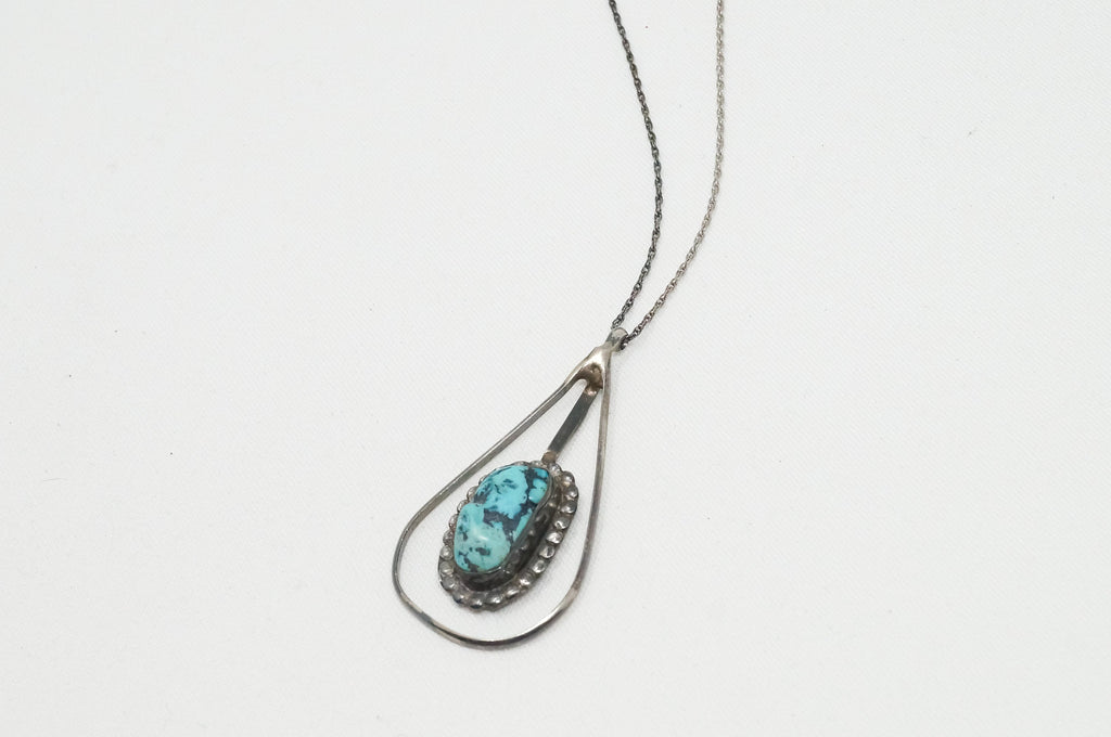Vintage Native America Handmade Turquoise Sterling Silver Necklace | Jewelry > Necklaces > Pendants | Wiccan Center